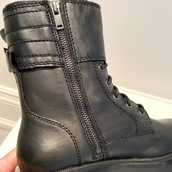 Brand new MANGO Leather & Faux Leather Combat Boots - Picture 4 of 7